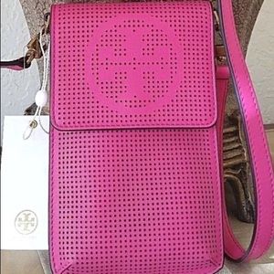 Tory Burch Smart Phone Perforated Crossbody Bag